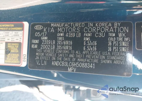 2017 Kia Niro Lx from USA, damaged, VIN KNDCB3LC6H5088341